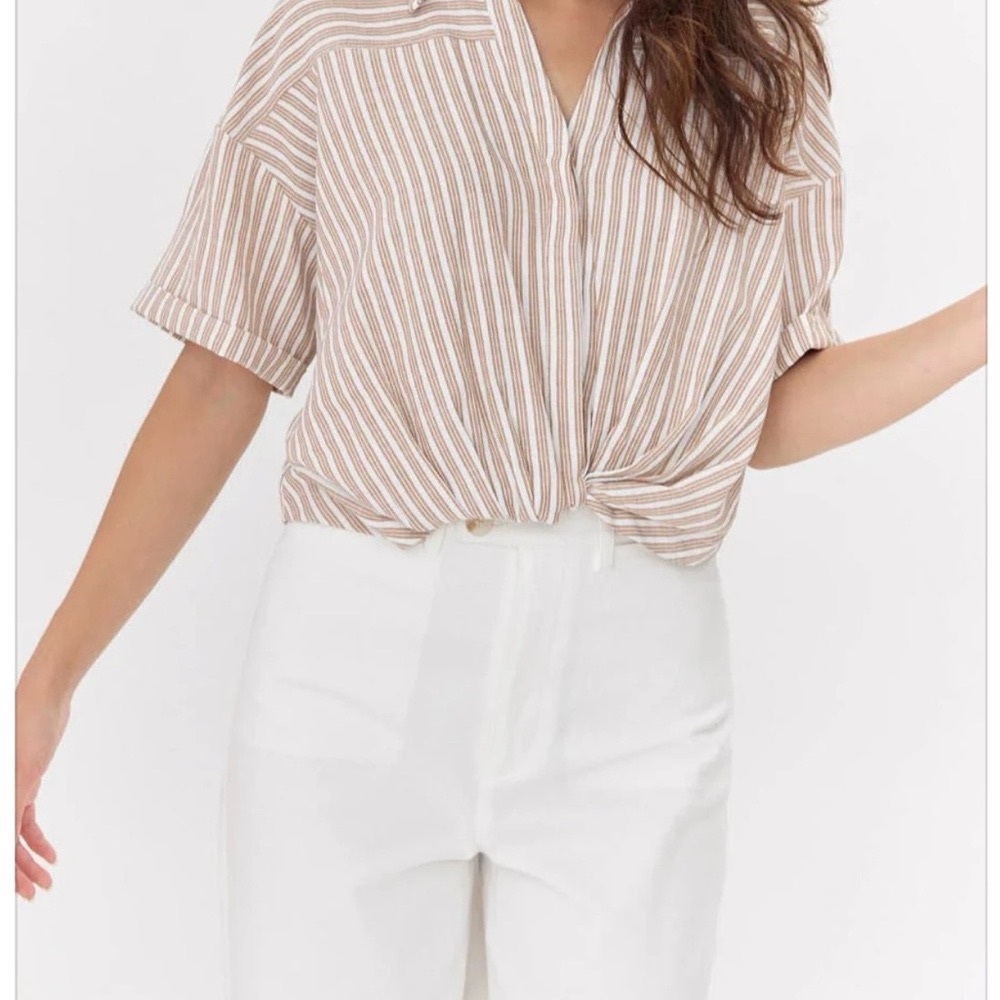 Striped Tan Blouse